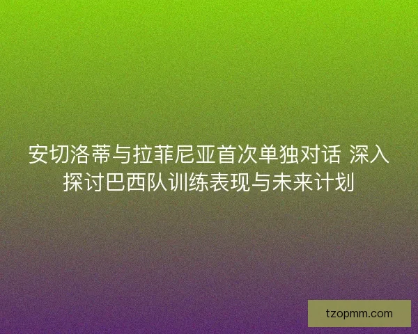 安切洛蒂与拉菲尼亚首次单独对话 深入探讨巴西队训练表现与未来计划