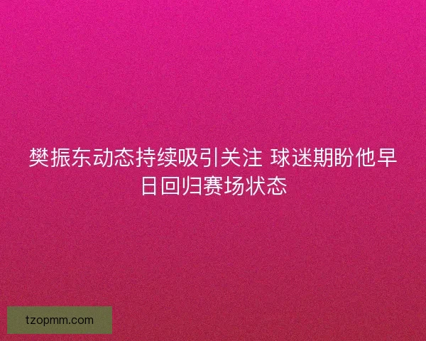 樊振东动态持续吸引关注 球迷期盼他早日回归赛场状态