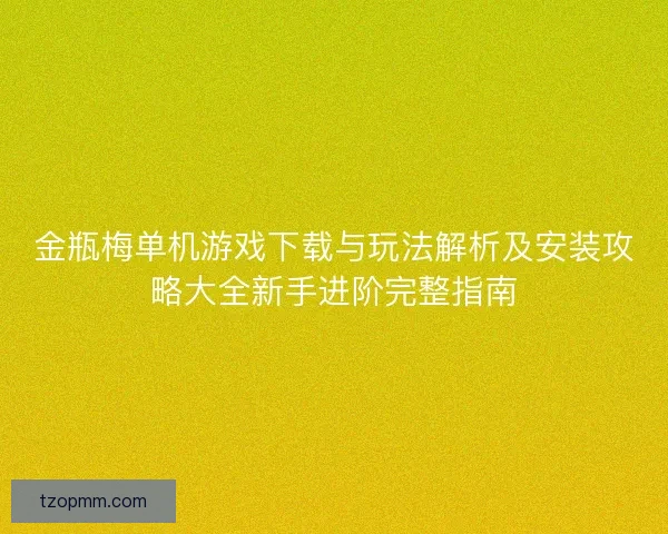 金瓶梅单机游戏下载与玩法解析及安装攻略大全新手进阶完整指南