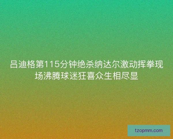 吕迪格第115分钟绝杀纳达尔激动挥拳现场沸腾球迷狂喜众生相尽显